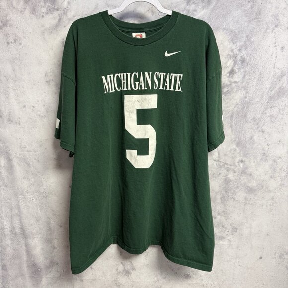 Vintage Michigan State Spartans Nike Center Swoosh T Shirt Mens 2XL Y2K College - Picture 1 of 7